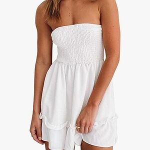 Elegant White Strapless Dress